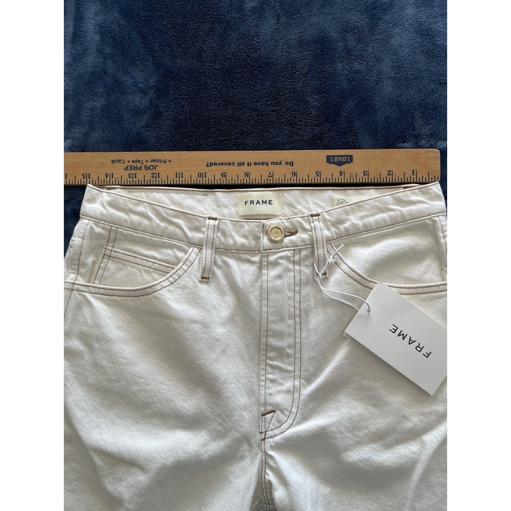 NWT Frame Jeans Ritz Paris White The True Straight Size 28 Made In Italy MSRP348 - Picture 7 of 14